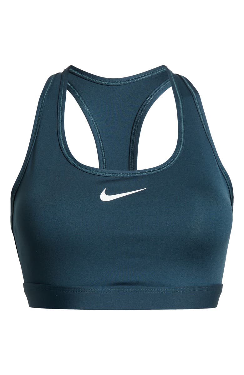 Nike Dri-FIT Swoosh Medium Support Padded Sports Bra, Alternate, color, Deep Jungle/ White