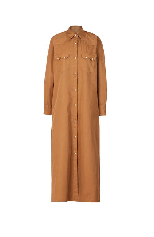 Fortela Vivian Cotton Chemisier Dress In Brown