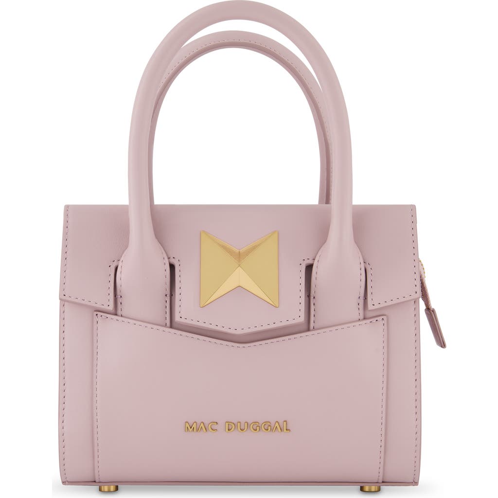 Mac Duggal Gold Plated Hardware Small Leather Tote Bag In Wisteria