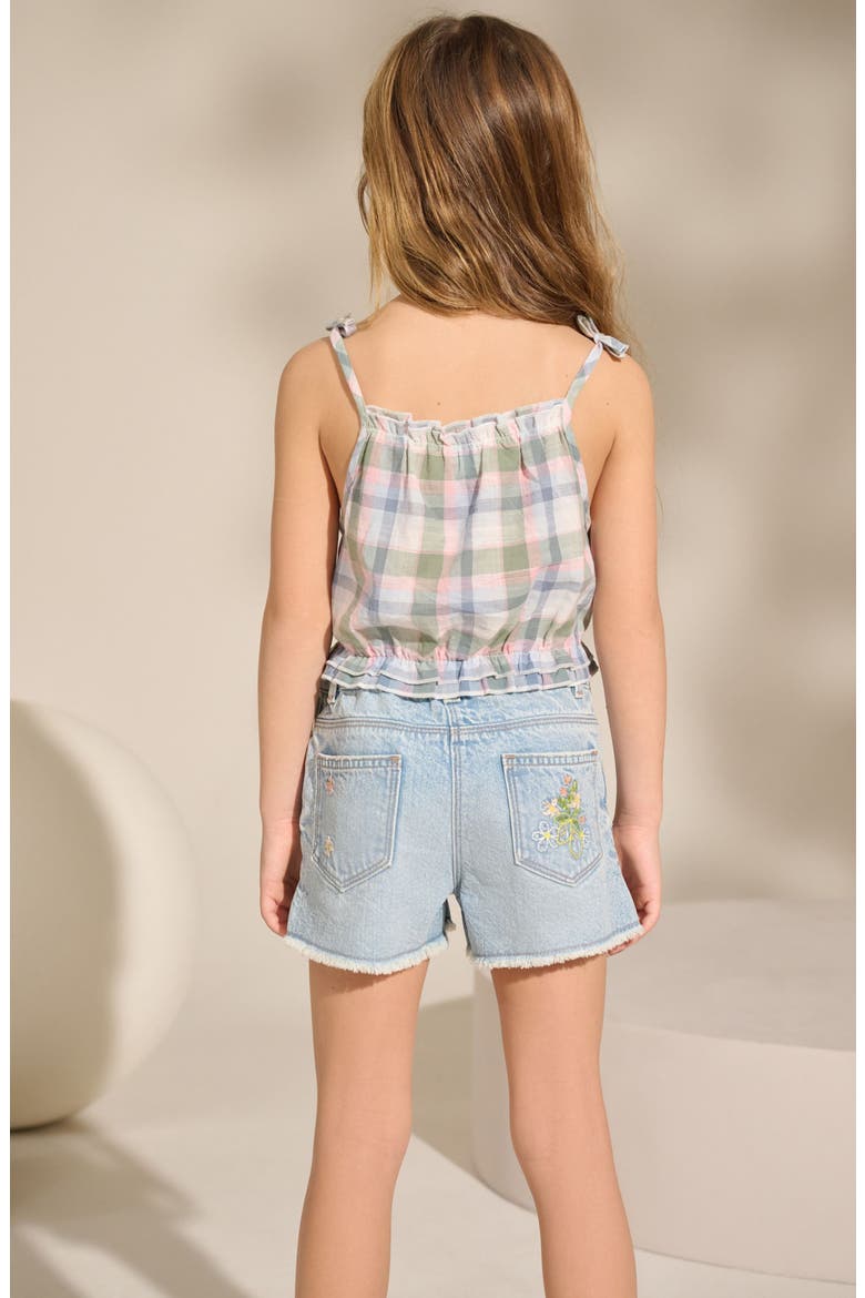 Kids' Print Tie Shoulder Cotton Top, Alternate, color, BLUE