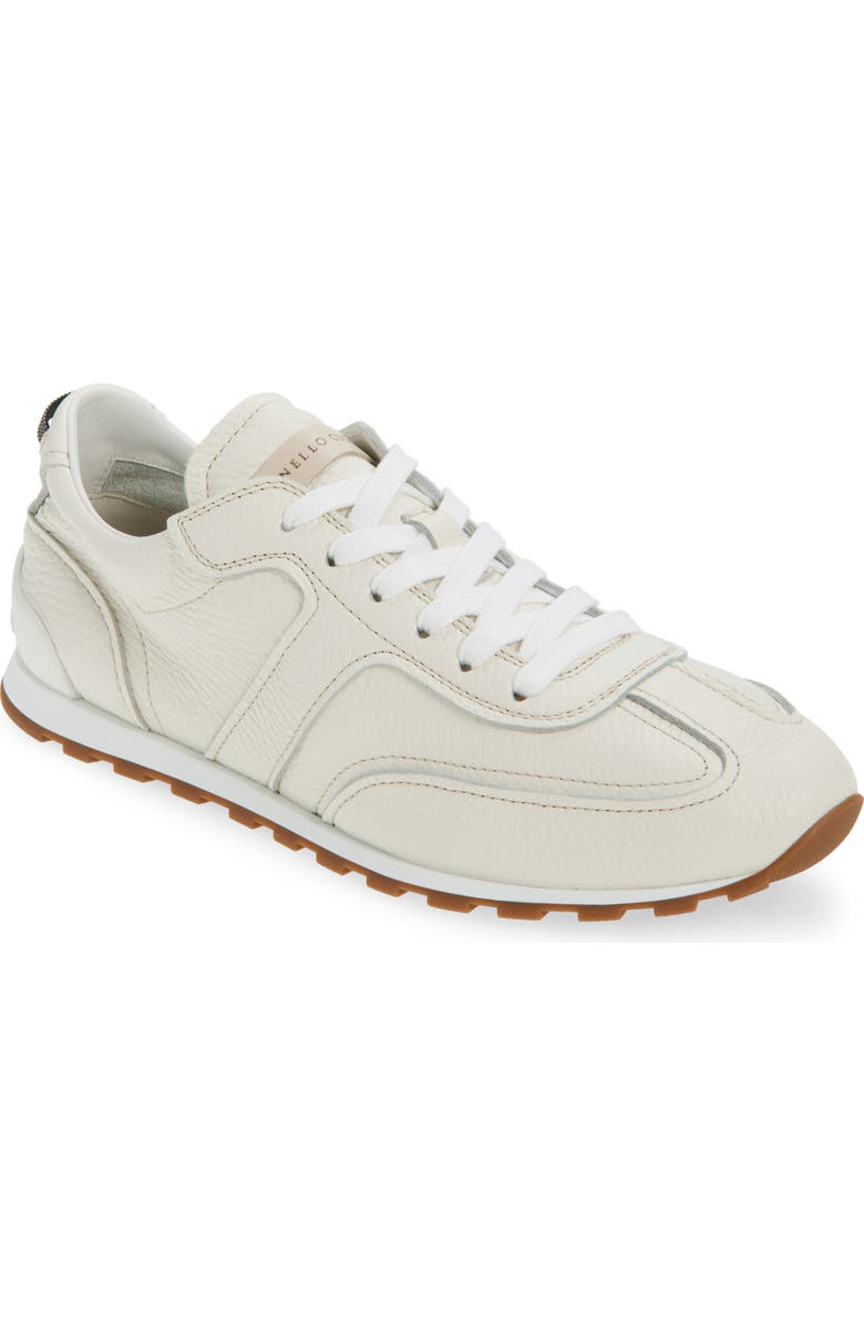 Brunello Cucinelli Leather Sneaker, Main, color, Ivory
