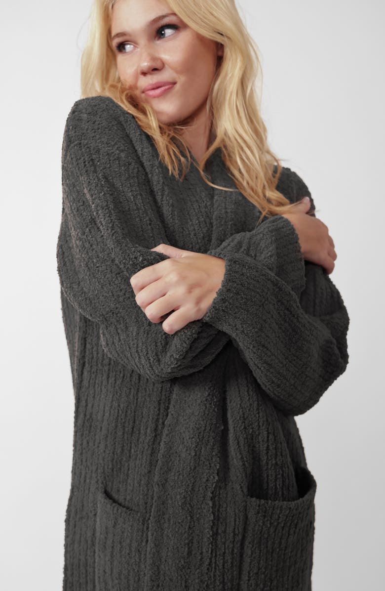 Sunday Citizen Snug Rib Cardigan Robe, Alternate, color, Granite