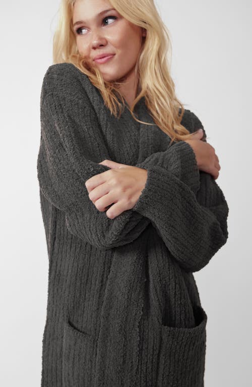 Sunday Citizen Snug Rib Cardigan Robe In Gray