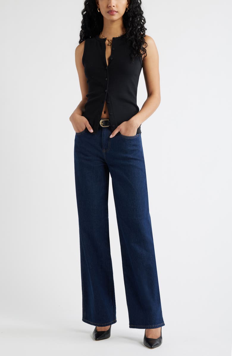 Open Edit Mid Rise Wide Leg Jeans, Alternate, color, Drexel Wash