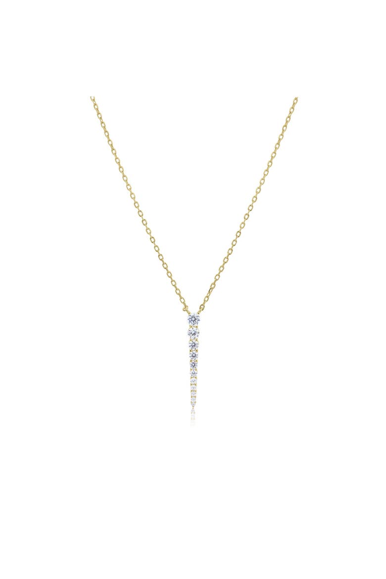 Graduating CZ Drop Necklace, Main, color, Gold Plated Sterling Silver
