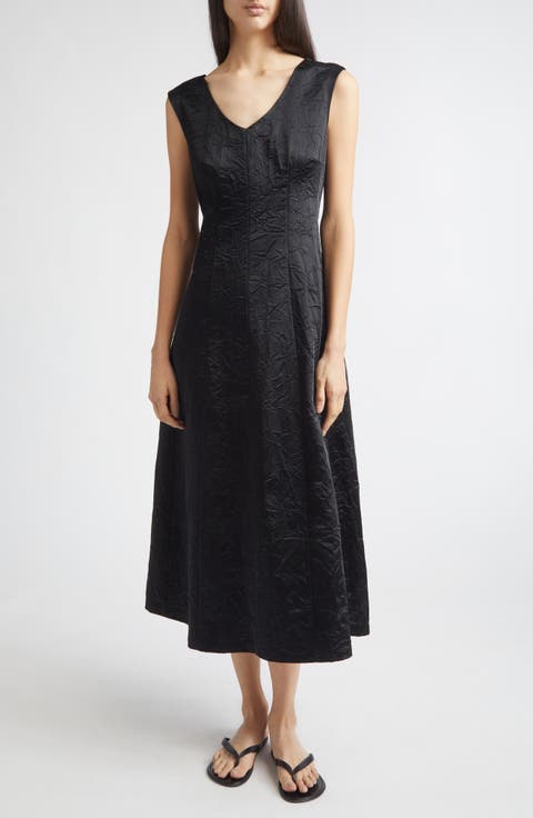 Koda Crinkle Cotton Blend Midi Dress