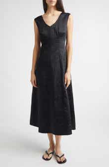 Koda Crinkle Cotton Blend Midi Dress
