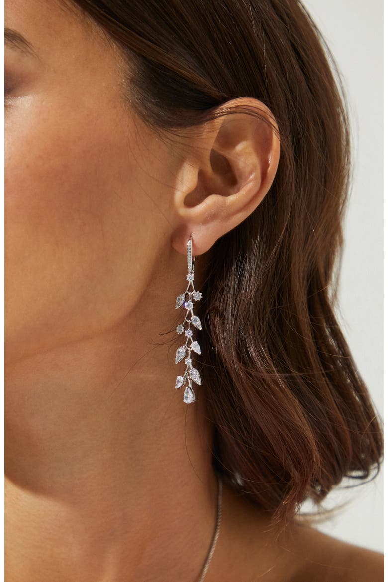 Olivia Drop Earrings, Alternate, color, RHODIUM