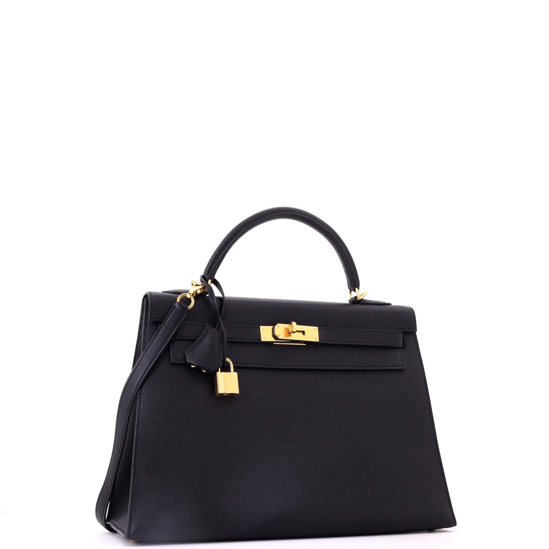 Kelly Handbag Black Epsom with Gold Hardware 32, Alternate, color, Black