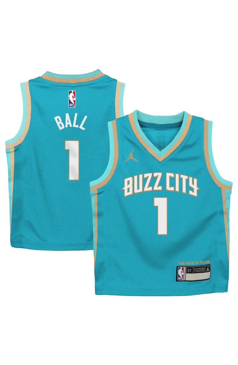 Jordan Brand Preschool Jordan Brand LaMelo Ball Teal Charlotte Hornets 2023/24 Swingman Replica Jersey - City Edition, Alternate, color,