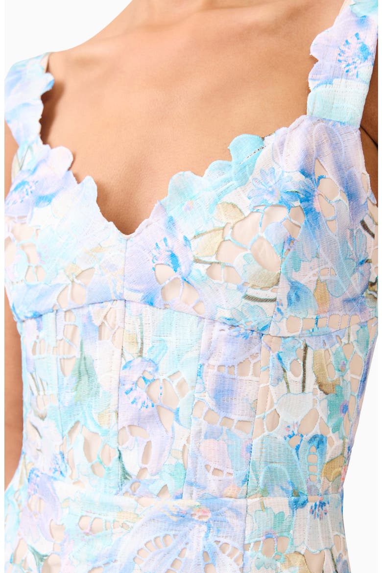 Kalissa Floral Embroidery Cocktail Minidress, Alternate, color, BLUE MULTI