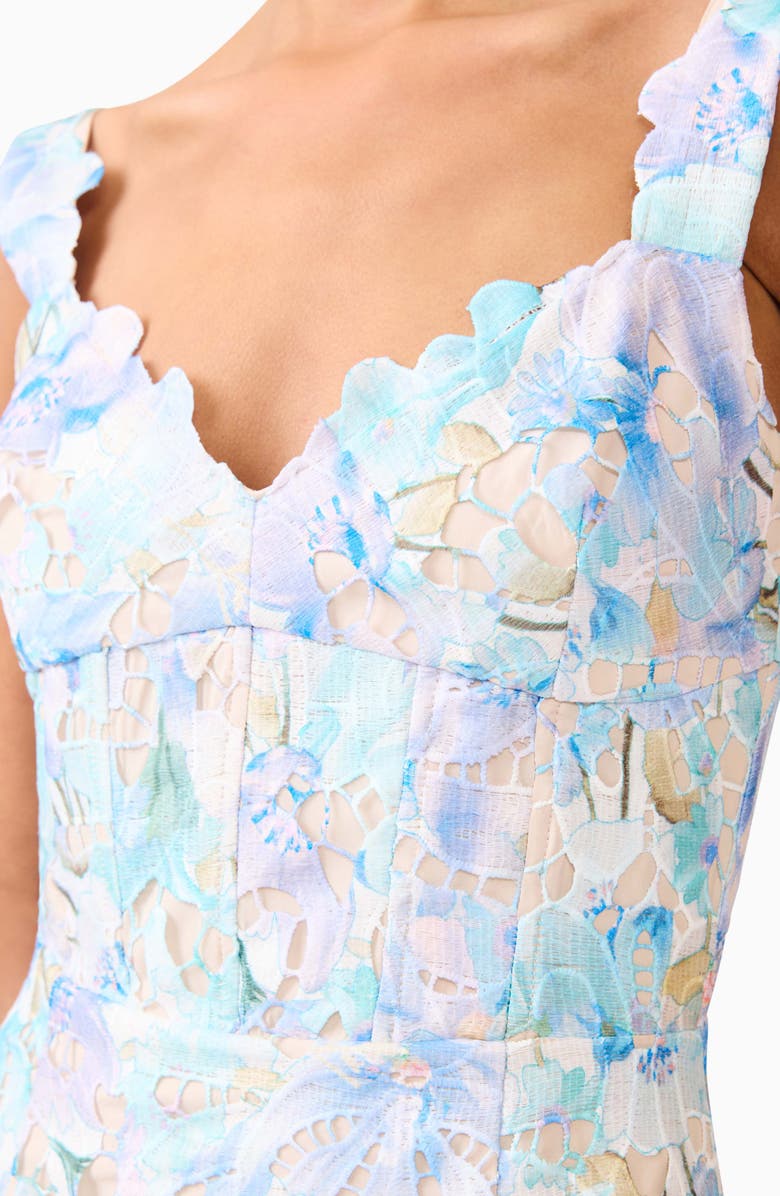 Elliatt Kalissa Floral Embroidery Cocktail Minidress, Alternate, color, Blue Multi