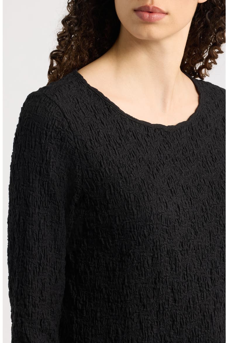 Crinkle Knit Top, Alternate, color, BLACK
