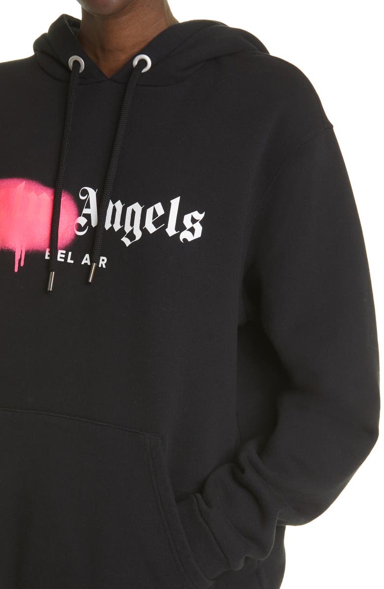 Palm Angels Bel Air Logo Sprayed Hoodie, Alternate, color, 