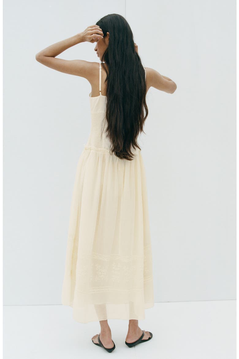 Embroidered Detail Sleeveless Maxi Dress, Alternate, color, OFF WHITE