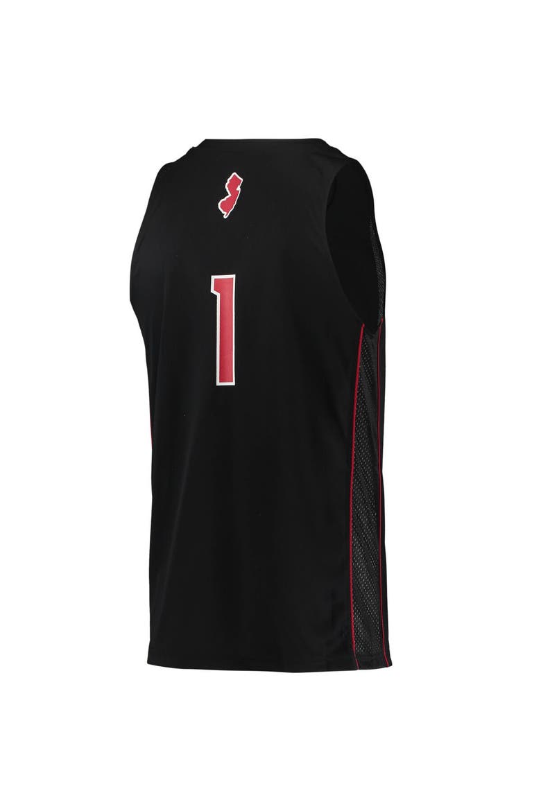 Men's adidas #1 Black Rutgers Scarlet Knights Swingman Basketball Jersey, Alternate, color, Black