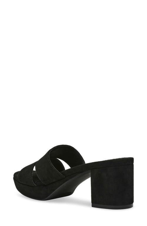 Anne Klein Women's Palmer Slip On Block Heel Dress Sandals In Black Suede