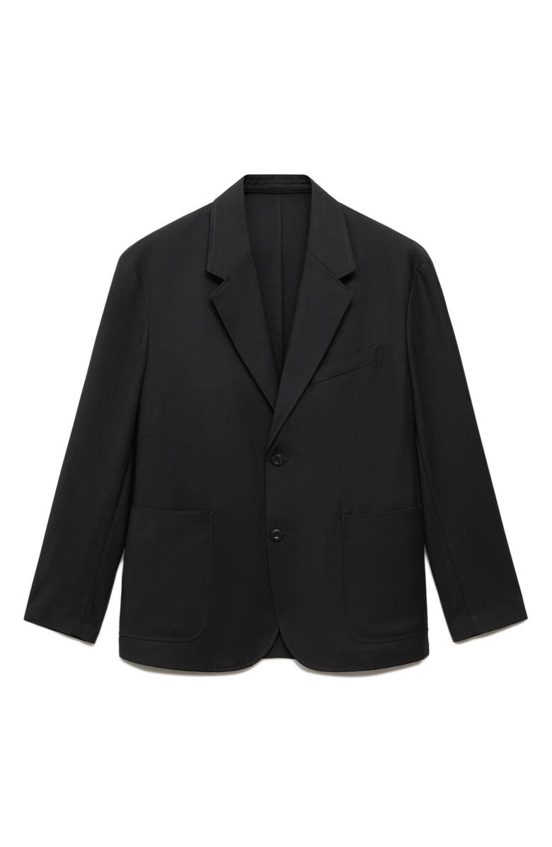 MANGO Relaxed Fit Black Sport Coat, Alternate, color,