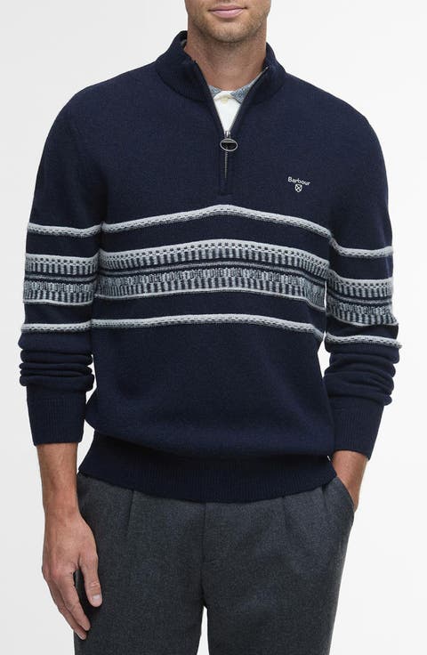 Kepwick Stripe Wool Half Zip Sweater