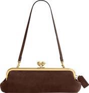 COACH Kisslock Frame Bag 30 Suede Clutch