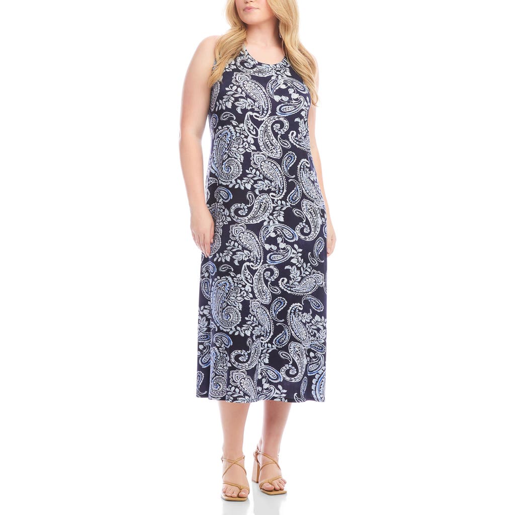 Karen Kane Paisley Sleeveless Jersey Midi Dress In Paisley