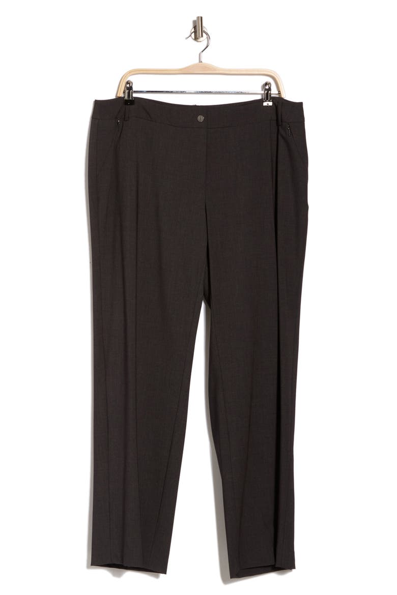 Woven Flat Front Pants, Alternate, color, CHARCOAL