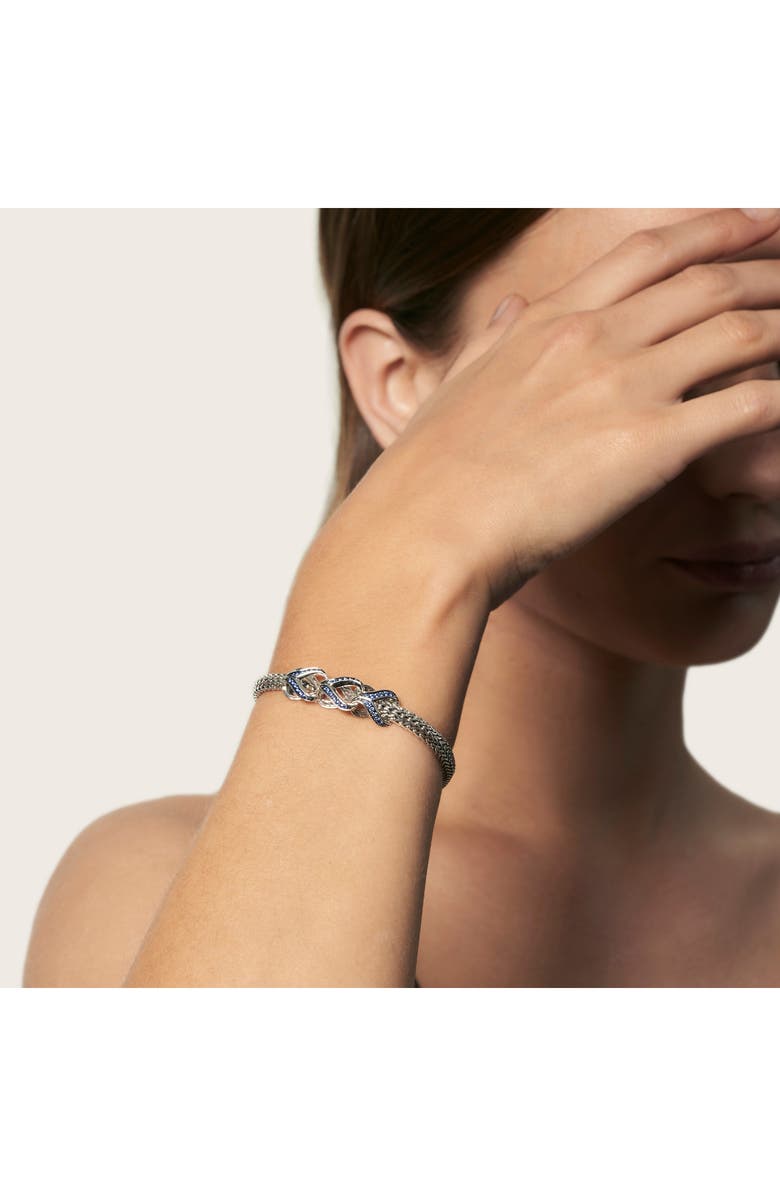 John Hardy Extra Small Asli Classic Chain Pavé Sapphire Bracelet, Alternate, color, 