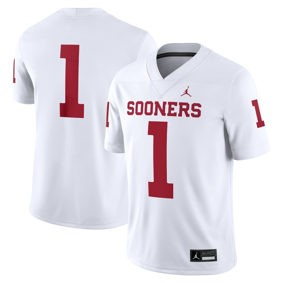 Jordan Brand #1 White Oklahoma Sooners Game Jersey