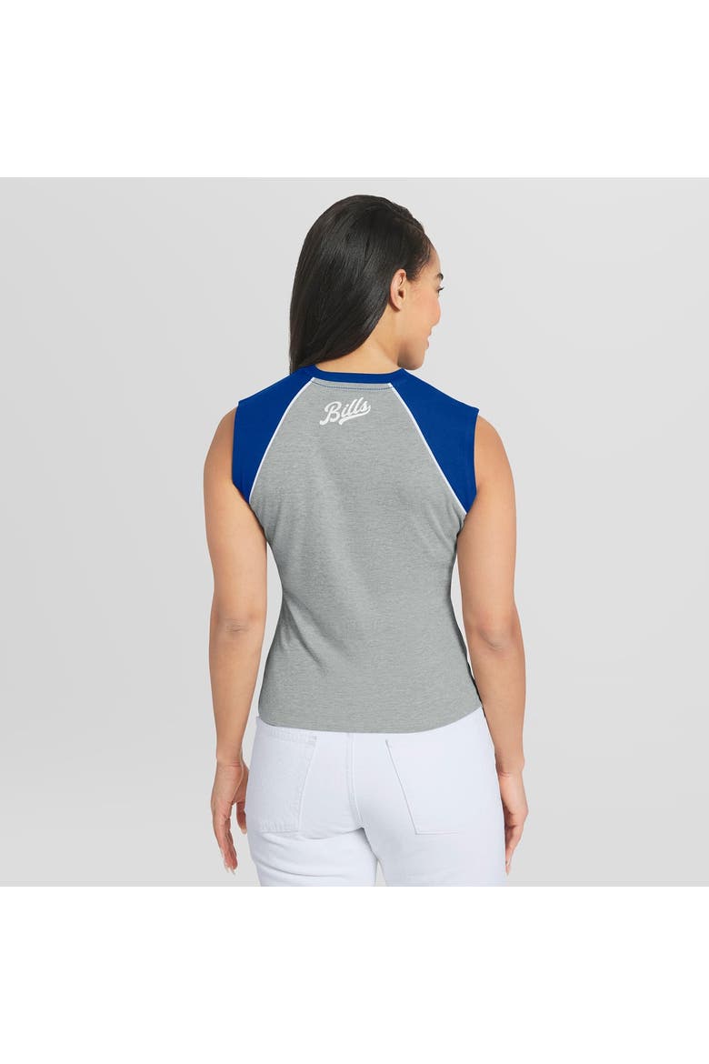 Women's WEAR by Erin Andrews  Heather Gray Buffalo Bills Cropped Raglan Tank Top, Alternate, color, Heather Gray
