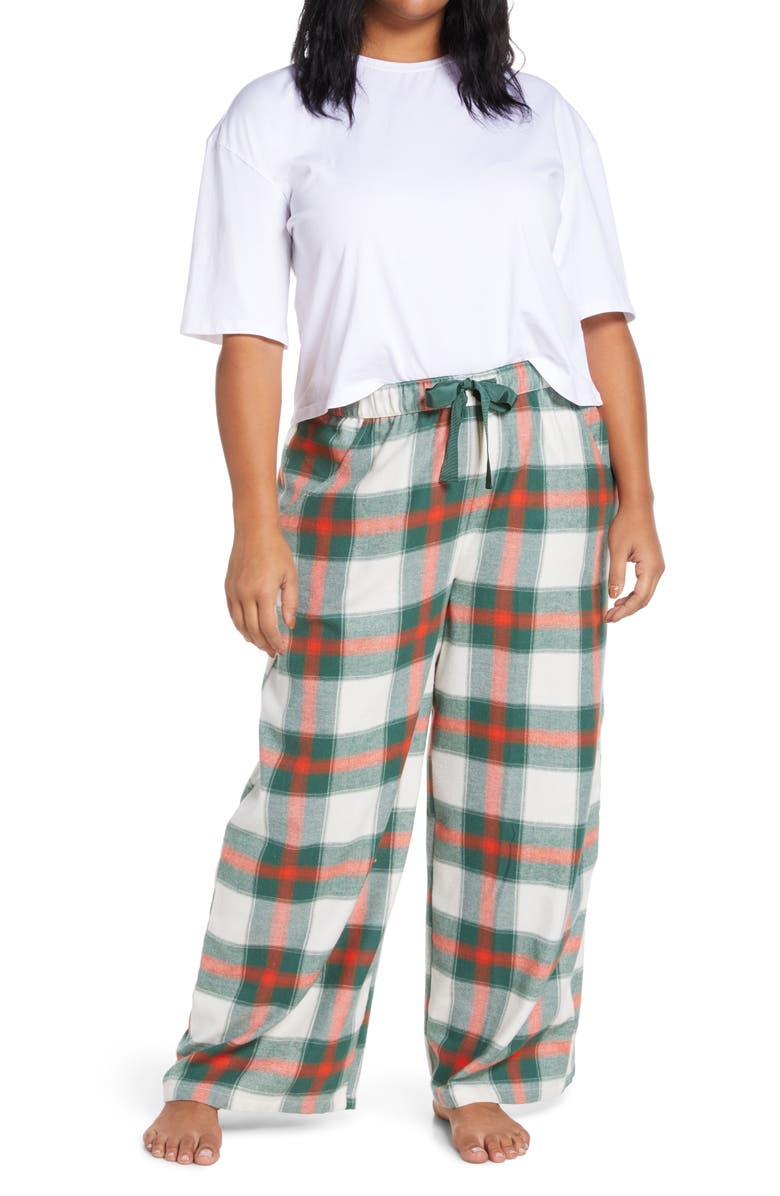 BP. Flannel Tie Waist Pants, Alternate, color,