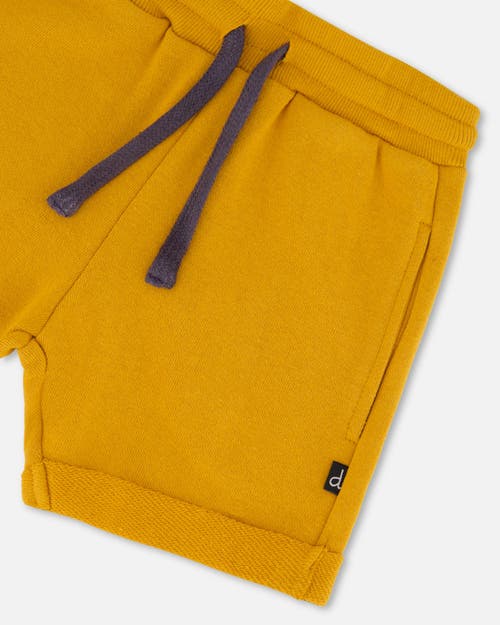 Deux Par Deux Baby Boy's French Terry Short Vibrant Orange In Vibrant Orange