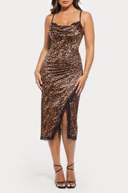 Popilush Resort-Ready Lace Trim Sculpting Floral-Print Midi Shaper Dress