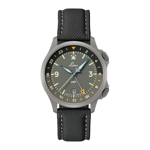 Frankfurt 40 MM, GMT, Gray Dial, Black Fibertech Strap, Automatic Watch