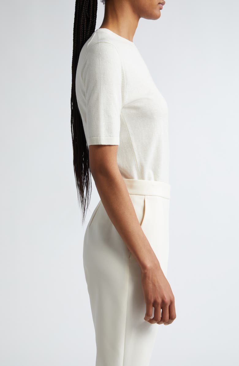 Max Mara Warren Short Sleeve Silk & Cashmere Crewneck Sweater, Alternate, color, 