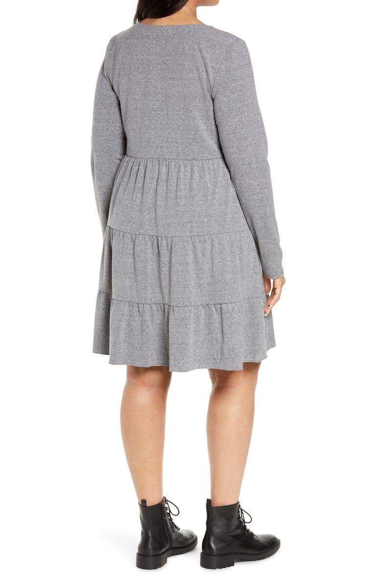 BP. Tiered Long Sleeve Knit Dress, Alternate, color, 