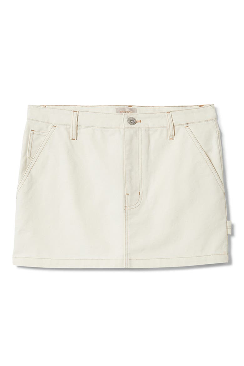 Essex Painter Denim Miniskirt, Alternate, color, EGRET WHITE