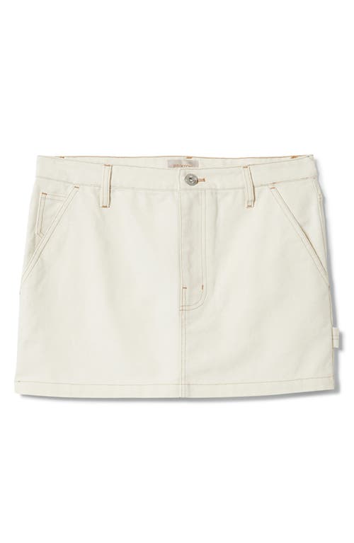 Brixton Essex Painter Denim Miniskirt In Egret White