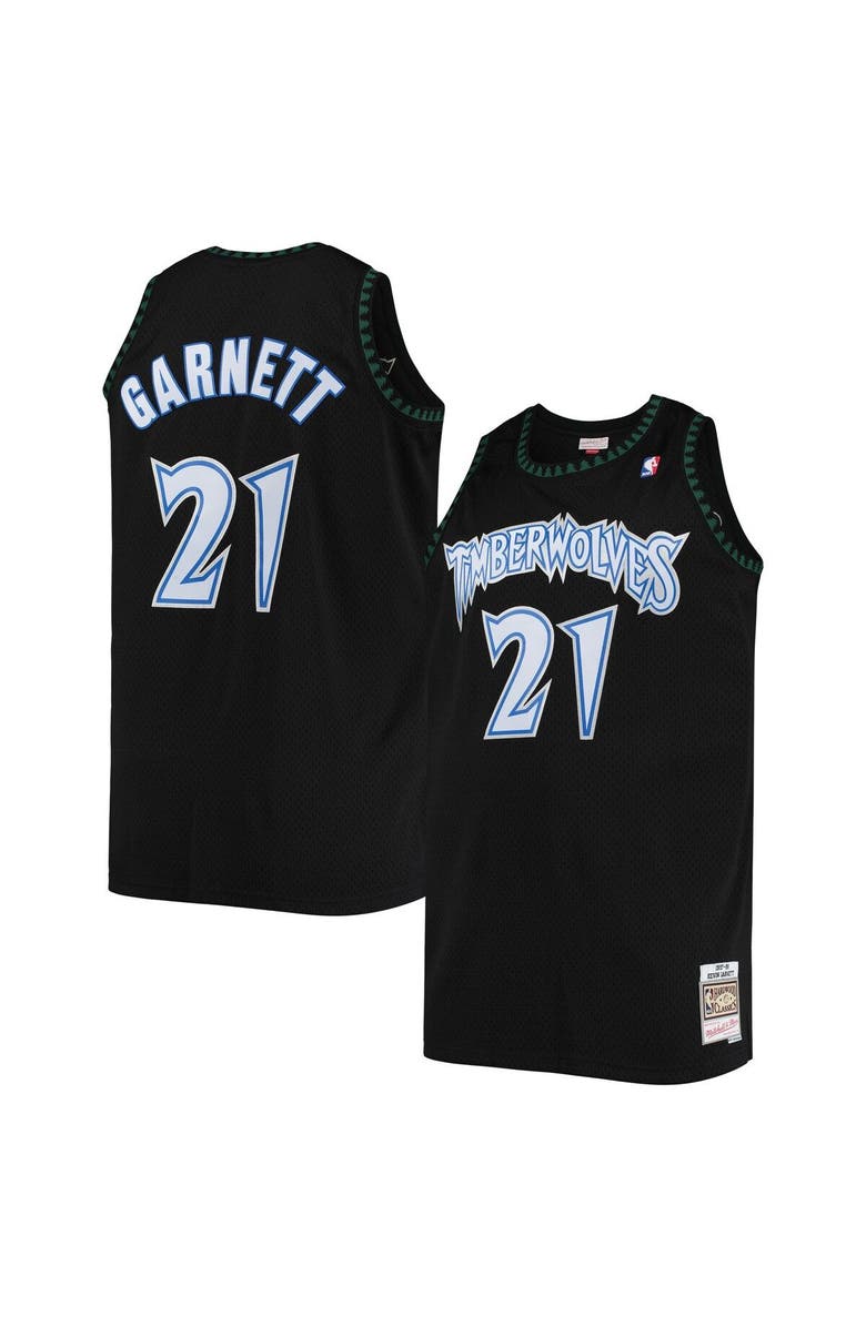 Mitchell & Ness Men's Mitchell & Ness Kevin Garnett Black Minnesota Timberwolves 1997/98 Big & Tall Hardwood Classics Swingman Jersey, Main, color, Black