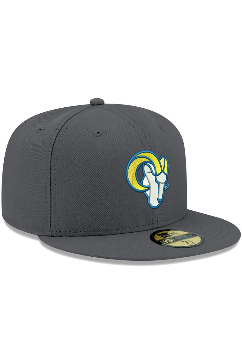 Men's New Era Graphite Los Angeles Rams Alternate Logo Storm II 59FIFTY Fitted Hat, Alternate, color, Graphite