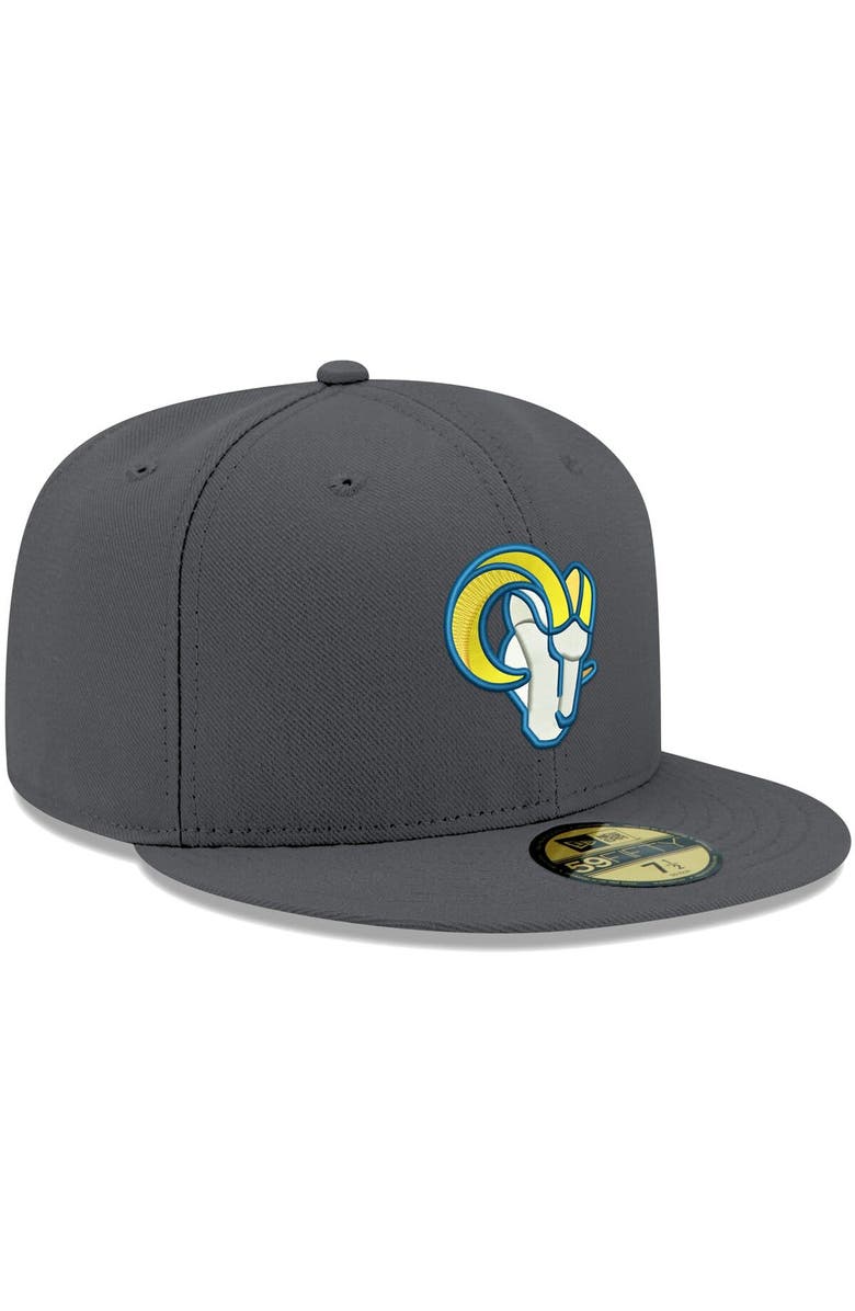New Era Men's New Era Graphite Los Angeles Rams Alternate Logo Storm II 59FIFTY Fitted Hat, Alternate, color, 