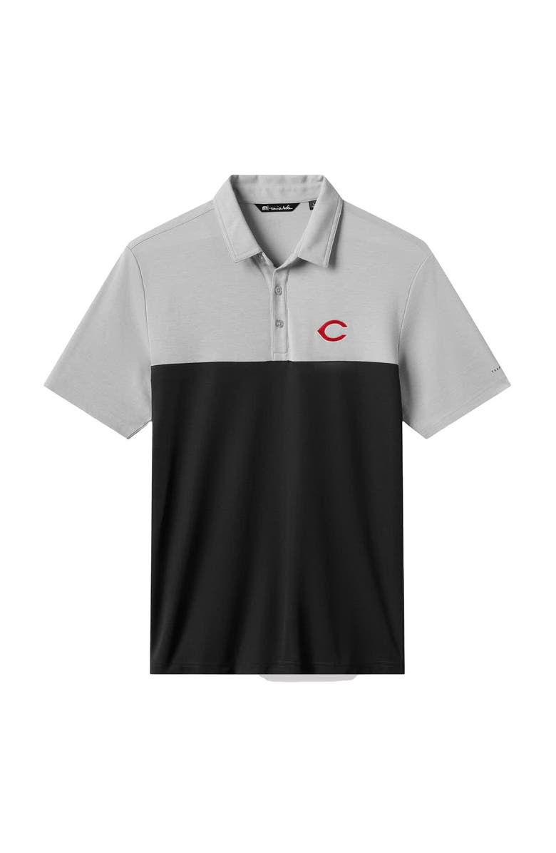 TravisMathew Men's TravisMathew Gray/Black Cincinnati Reds Home Run Leader Tri-Blend Polo, Alternate, color, Gray