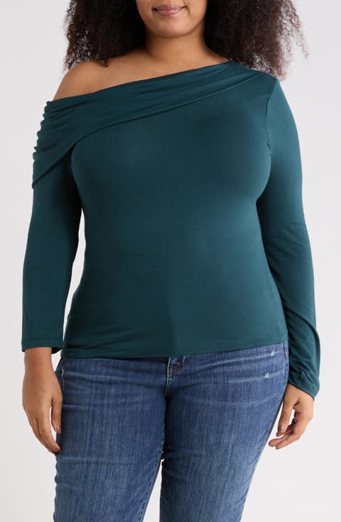 One-Shoulder Stretch Modal Top (Plus)