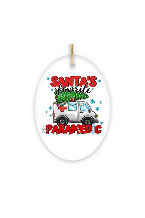 Santas Favorite Paramedic Ambulance Ornament