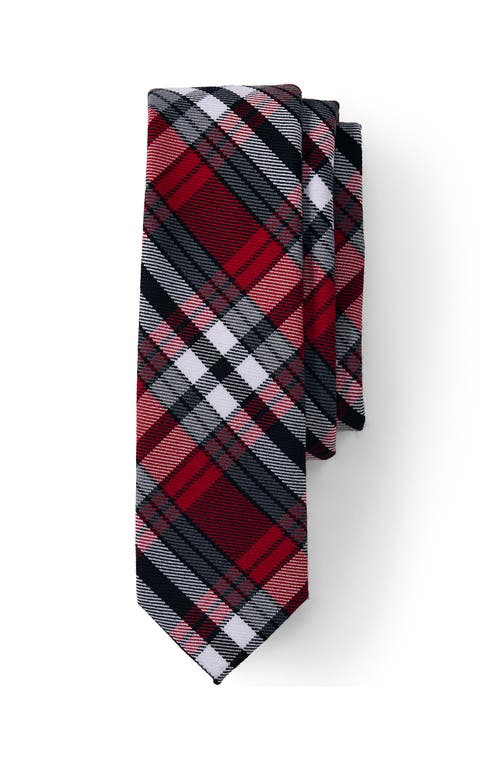 Lands' End School Uniform Adult Plaid To Be Tied Tie In Red