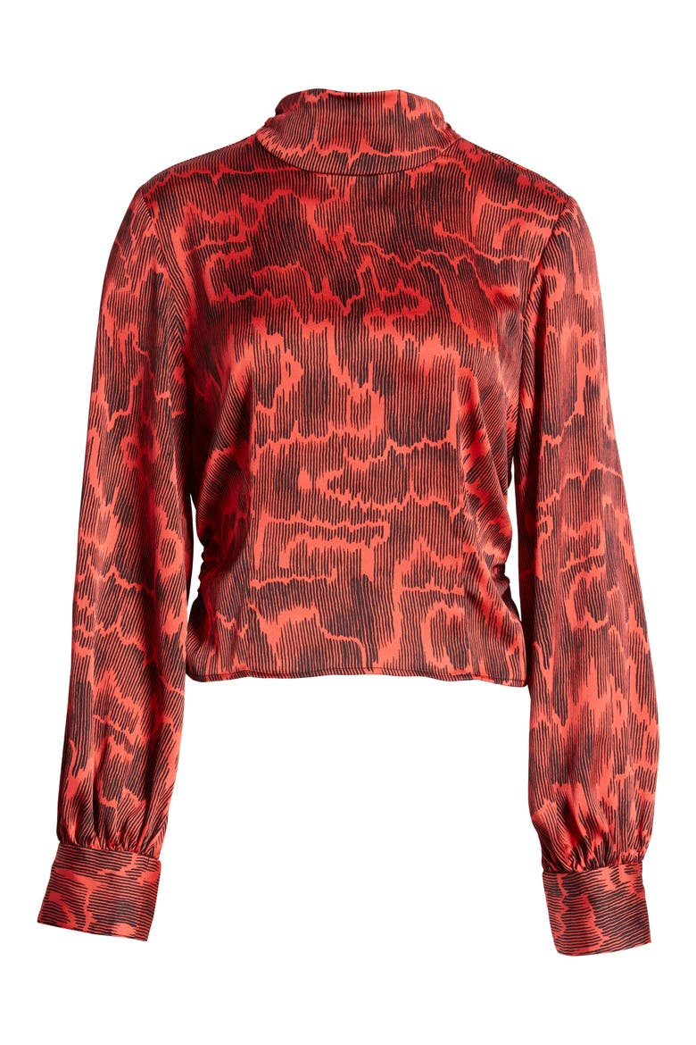 Open Back Satin Top, Alternate, color, RED BLOOM ANIMAL CAMOUFLAGE