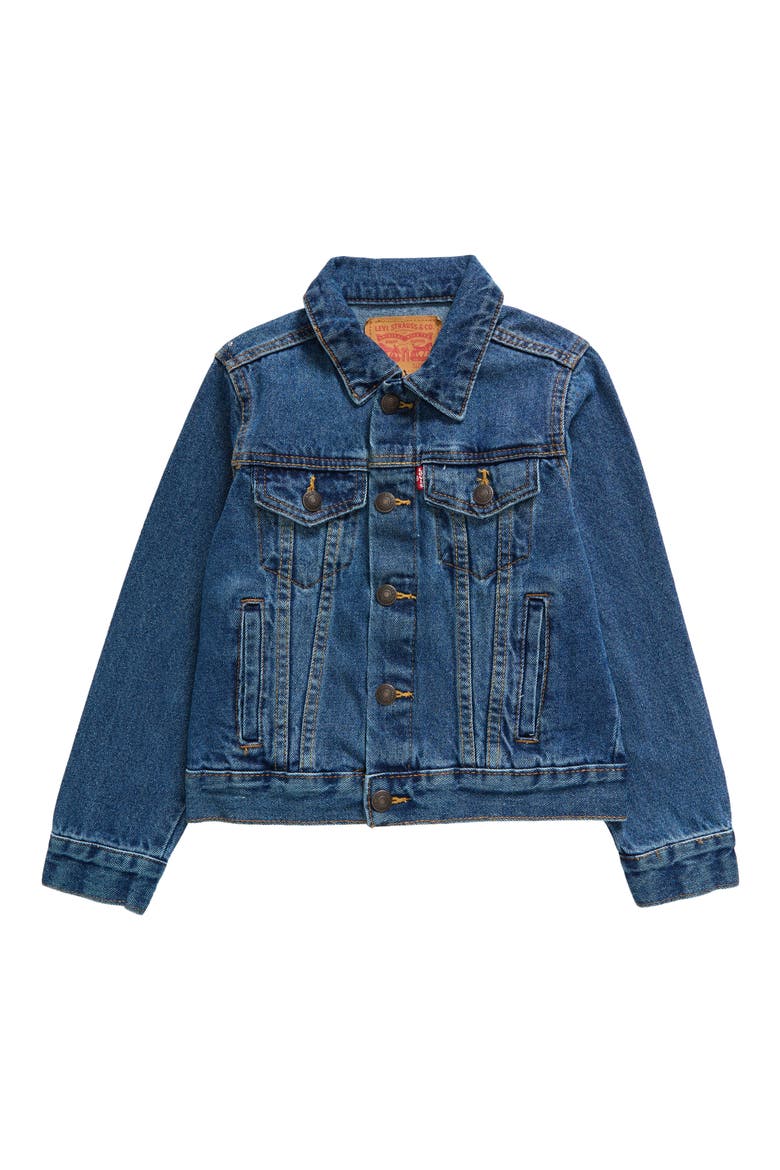 Kids' Trucker Jacket, Main, color, COASTAL