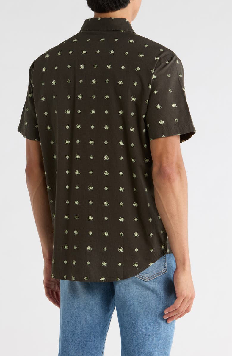 Billabong Aloe How Are You Short Sleeve Cotton Button-Up Shirt, Alternate, color, Charcoal Heather