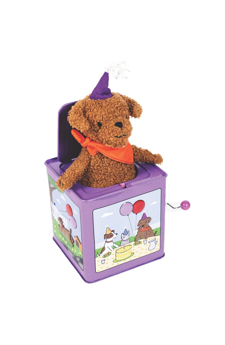 Jack Rabbit Creations Birthday Puppy Jack In The Box Toy, Main, color, Multicolored