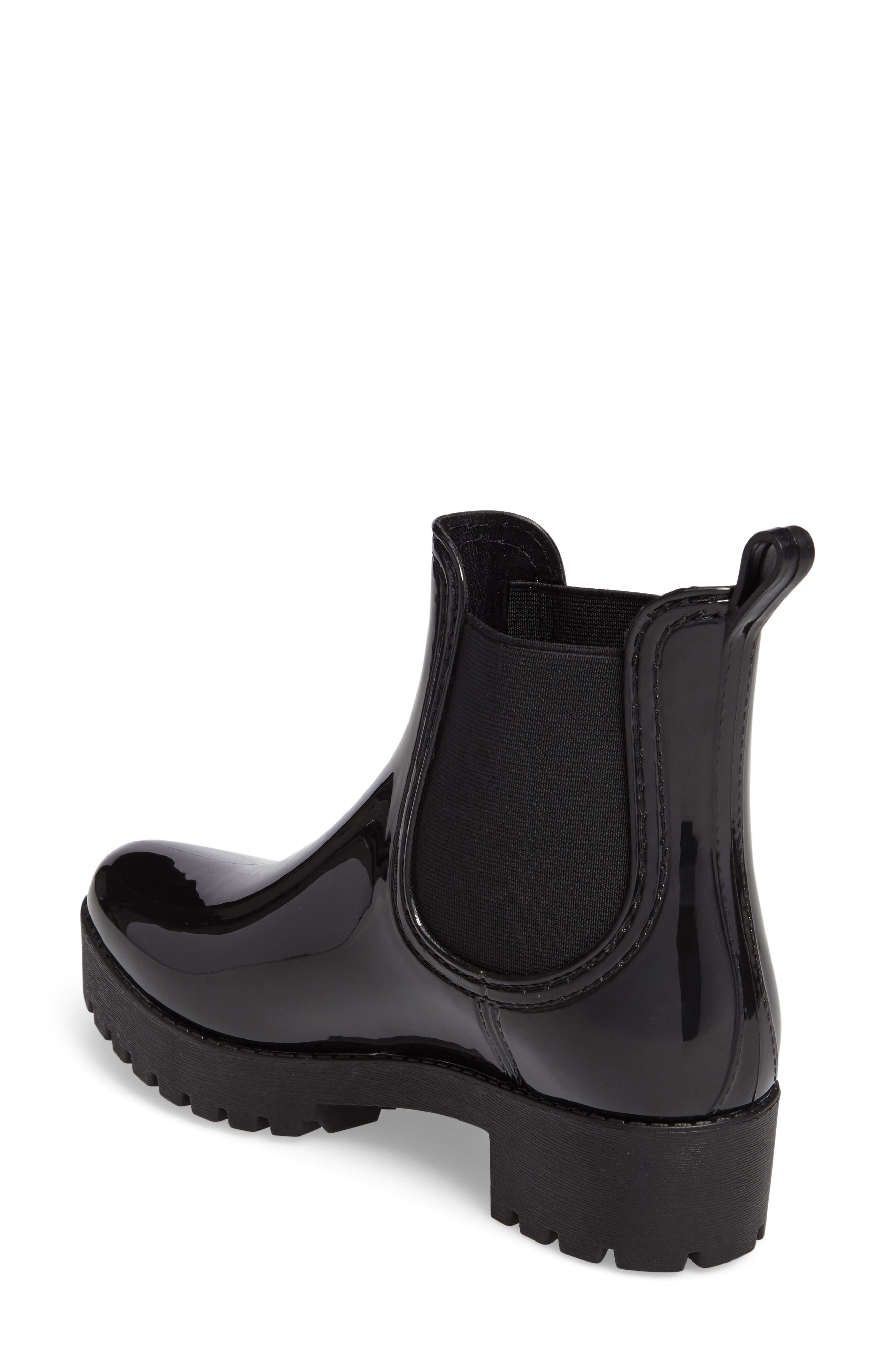 Cloudy Waterproof Chelsea Rain Boot, Alternate, color, BLACK SHINY BLACK