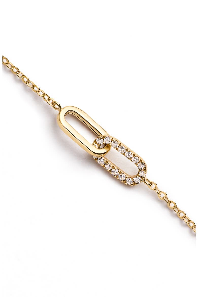 Solid Yellow Gold - Diamond Link Bracelet, Alternate, color, Gold